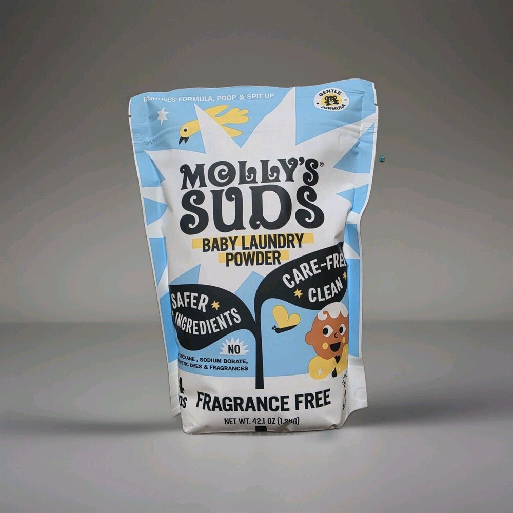 Molly's Suds Baby Laundry Detergent Powder Unscented 128 Loads NEW